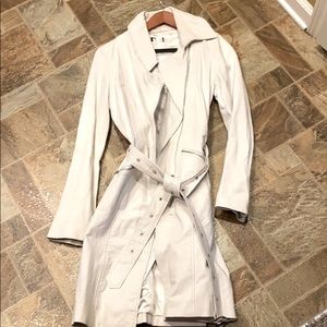 White leather trench
